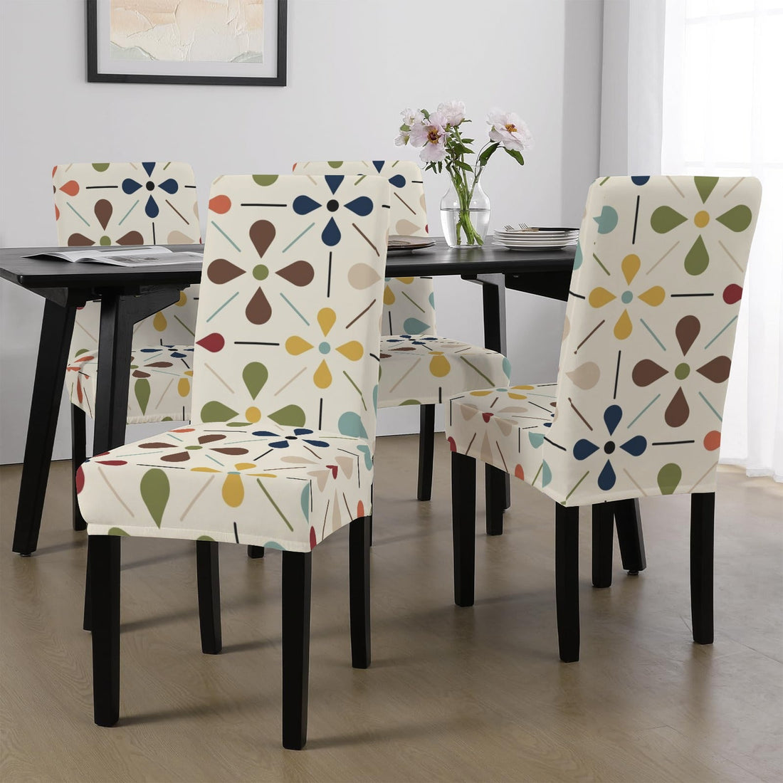 Kate McEnroe New York Scandinavian Danish Floral Mid Century Modern Chair SlipcoverChair SlipcoversD3467439