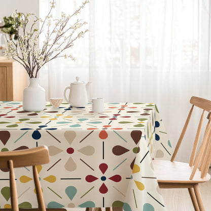 Kate McEnroe New York Scandinavian Danish Floral Tablecloth, Mid Century Modern Dining LinenTableclothsSCF - O66 - C