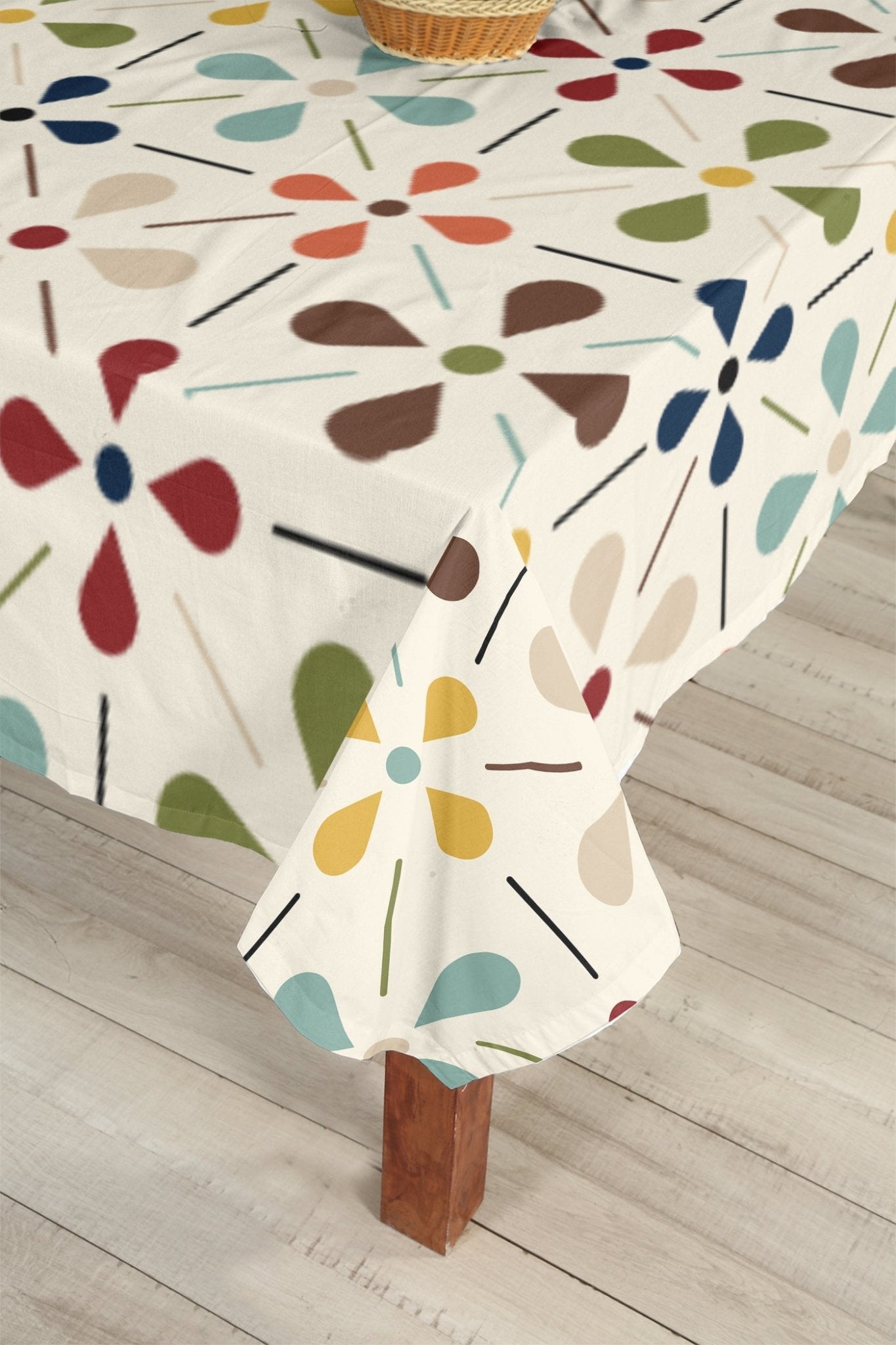 Kate McEnroe New York Scandinavian Danish Floral Tablecloth, Mid Century Modern Dining LinenTableclothsSCF - O66 - P