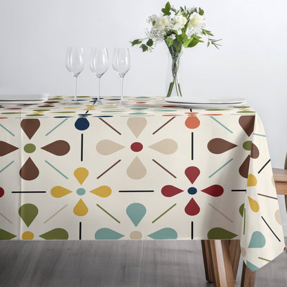 Kate McEnroe New York Scandinavian Danish Floral Tablecloth, Mid Century Modern Dining LinenTableclothsSCF - O66 - P