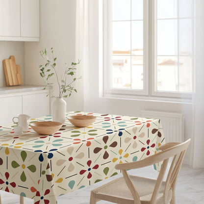 Kate McEnroe New York Scandinavian Danish Floral Tablecloth, Mid Century Modern Dining LinenTableclothsSCF - R120 - S