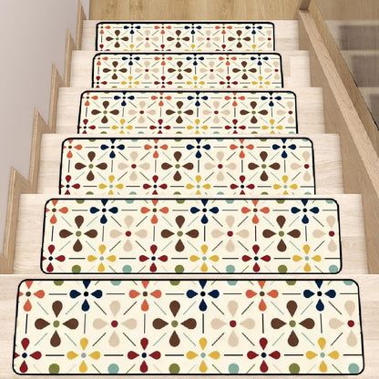 Kate McEnroe New York Scandinavian Danish Flower Stair Treads, Mid Century Modern Retro Non Slip MatStair TreadsynmuBaKjMO