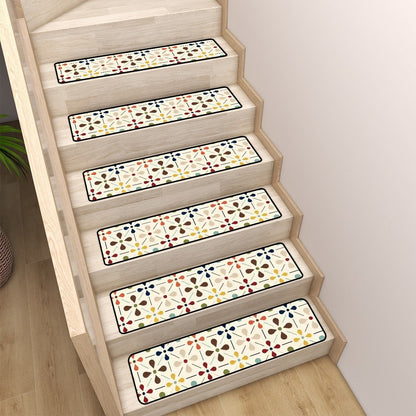 Kate McEnroe New York Scandinavian Danish Flower Stair Treads, Mid Century Modern Retro Non Slip MatStair TreadsynmuBaKjMO