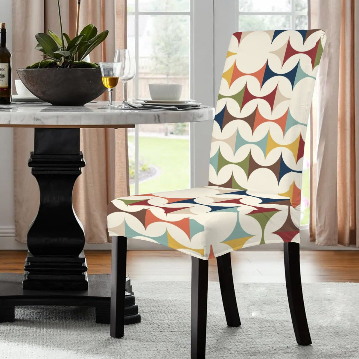 Kate McEnroe New York Scandinavian Danish Geometric Mid Century Modern Chair SlipcoverChair SlipcoversD3467435