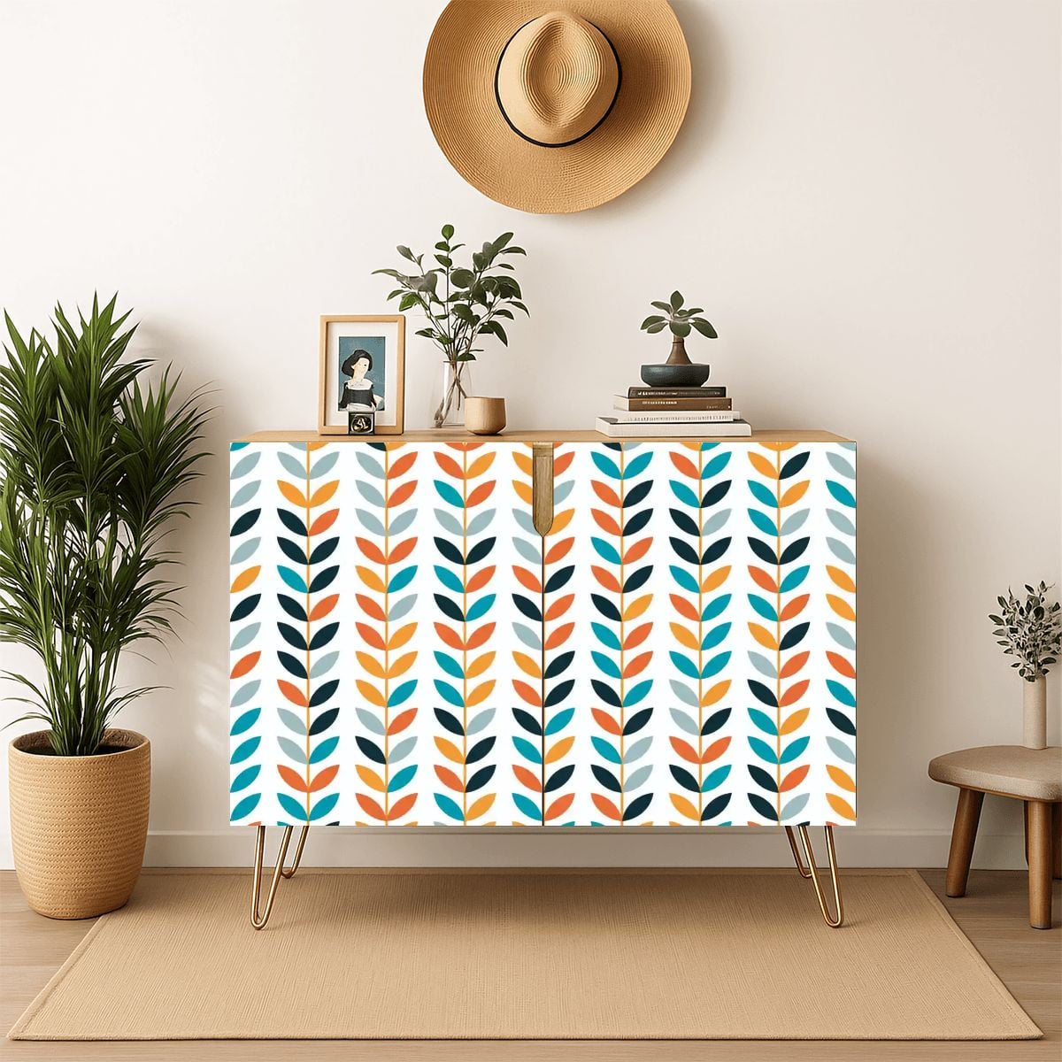 Kate McEnroe New York Scandinavian Danish Mid Century Modern Retro Floral Storage CabinetStorage Cabinetsklq0RSiJJ9