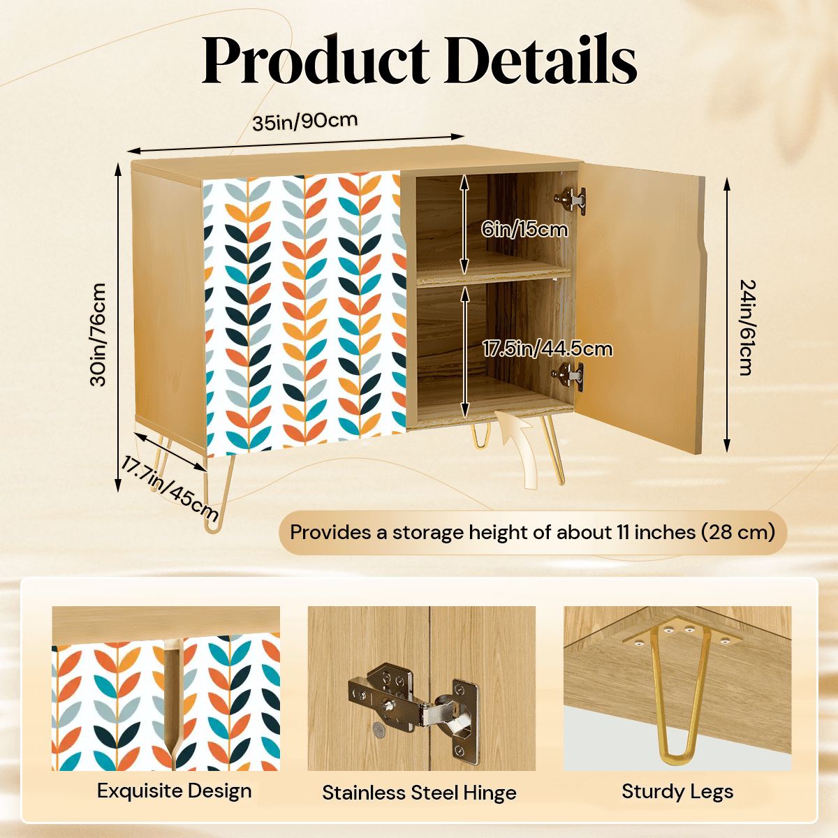 Kate McEnroe New York Scandinavian Danish Mid Century Modern Retro Floral Storage CabinetStorage Cabinetsklq0RSiJJ9