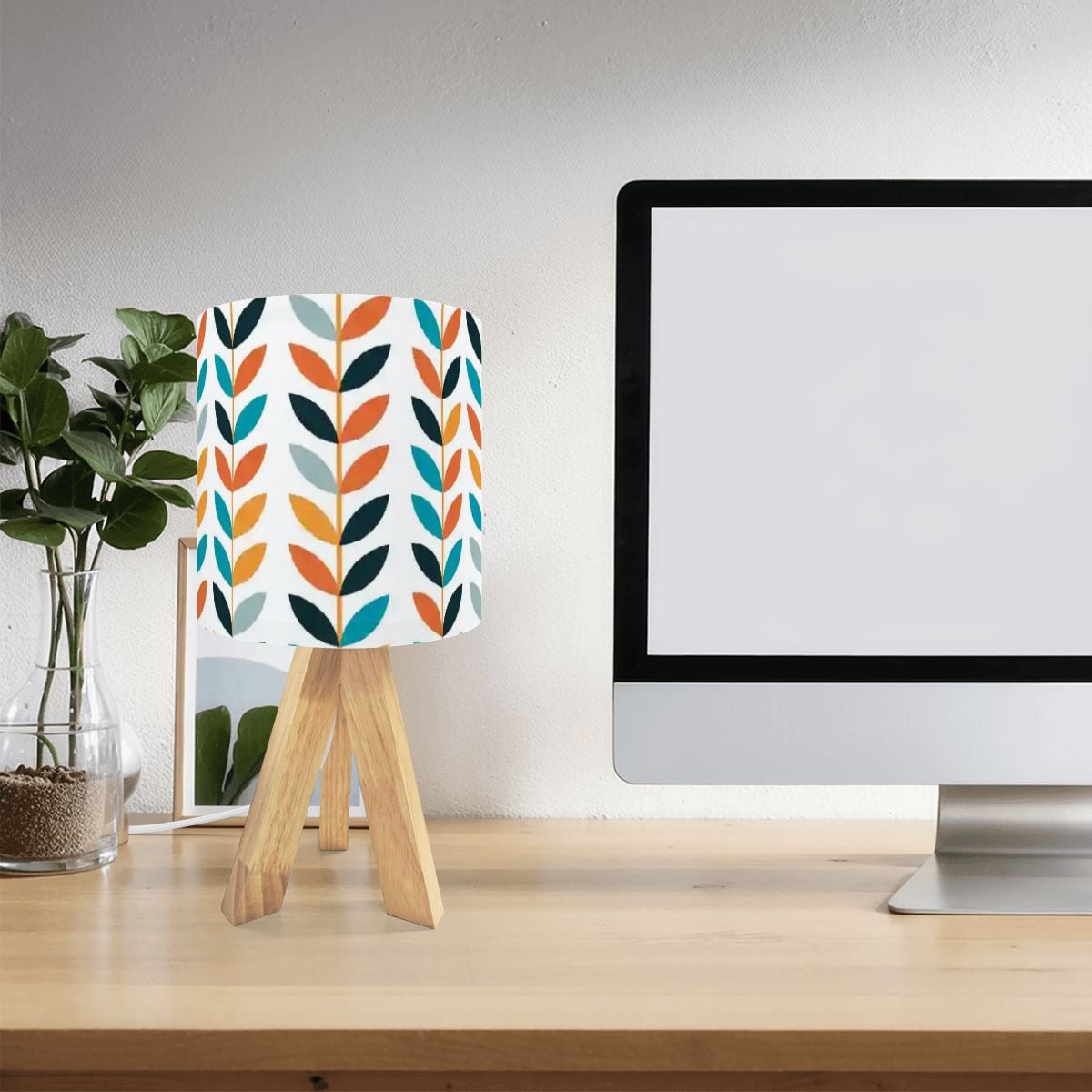 Kate McEnroe New York Scandinavian Danish Mid Century Modern Retro Floral Tripod Table LampTable LampsFbn0TmFdwC