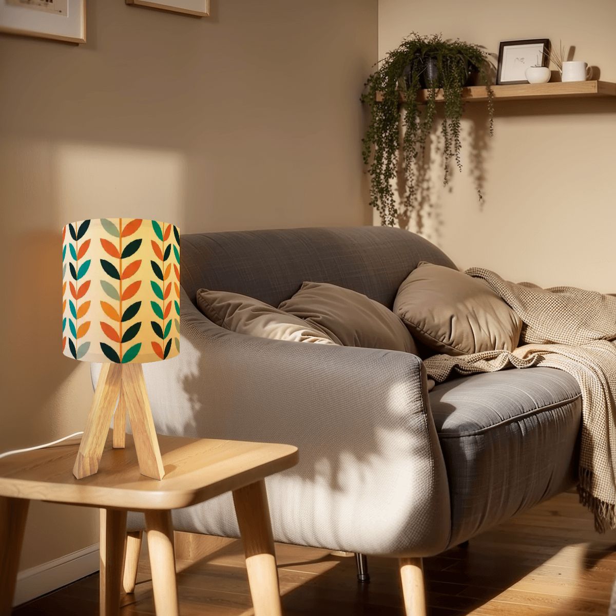 Kate McEnroe New York Scandinavian Danish Mid Century Modern Retro Floral Tripod Table LampTable LampsFbn0TmFdwC