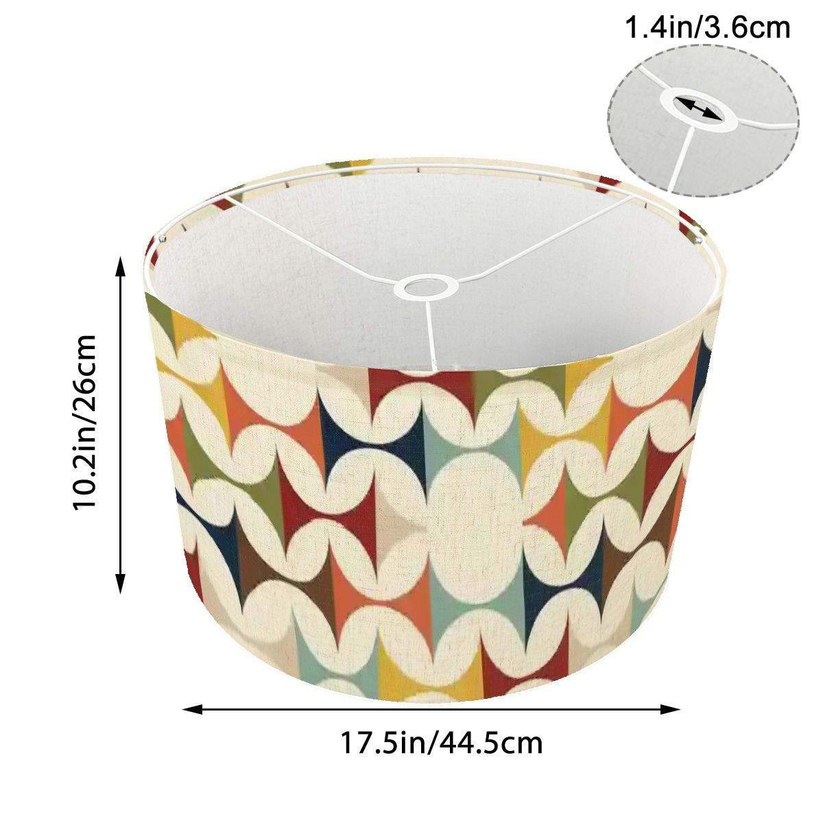 Kate McEnroe New York Scandinavian Danish Modern Drum Lampshade, Mid Century Geometric Light Cover, Retro Tripod Shade ReplacementLamp Shadesfu67s6CAPQ