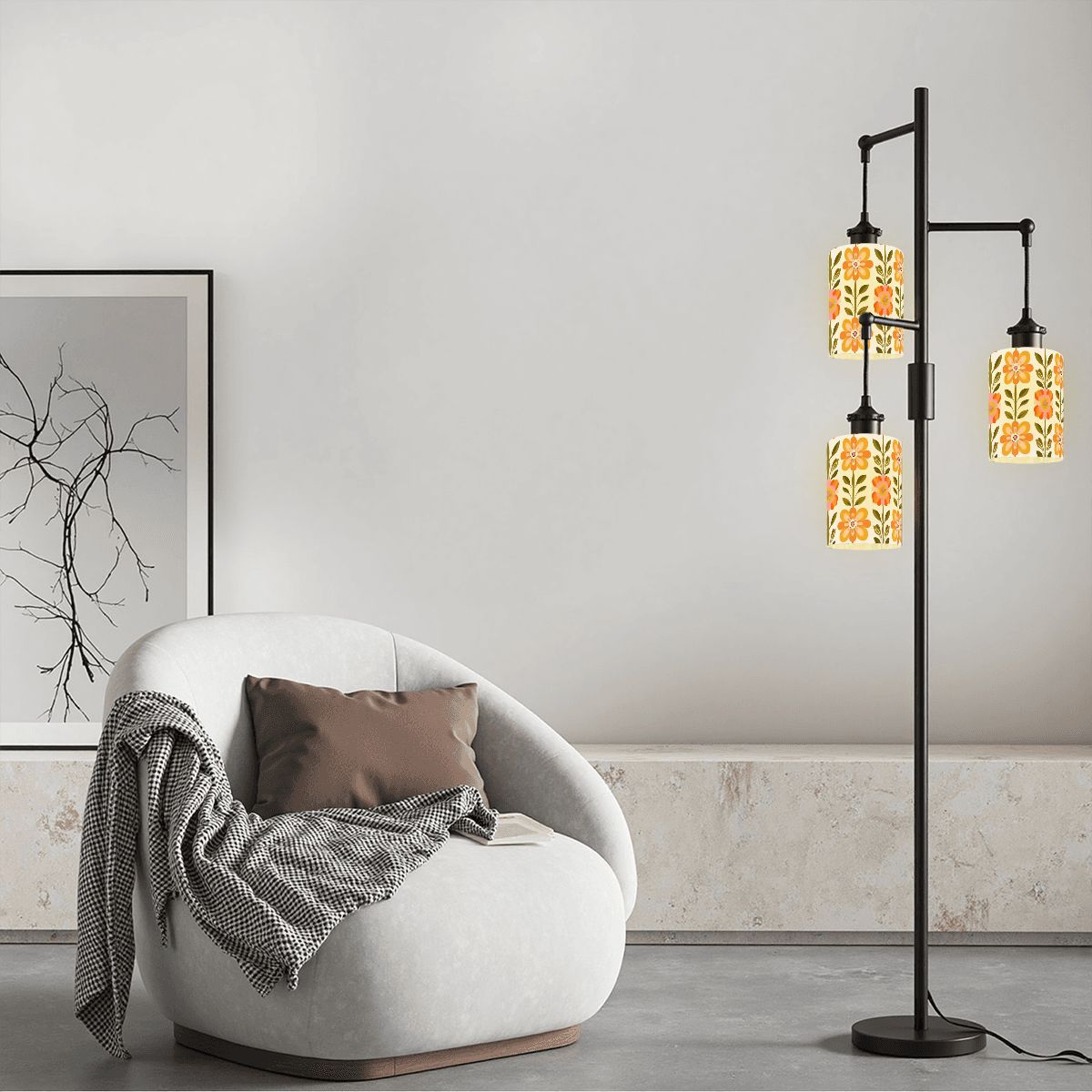 Kate McEnroe New York Scandinavian Danish Modern Floral Cylindrical Glass Lamp ShadeLamp Shades1jeJZaP9qq