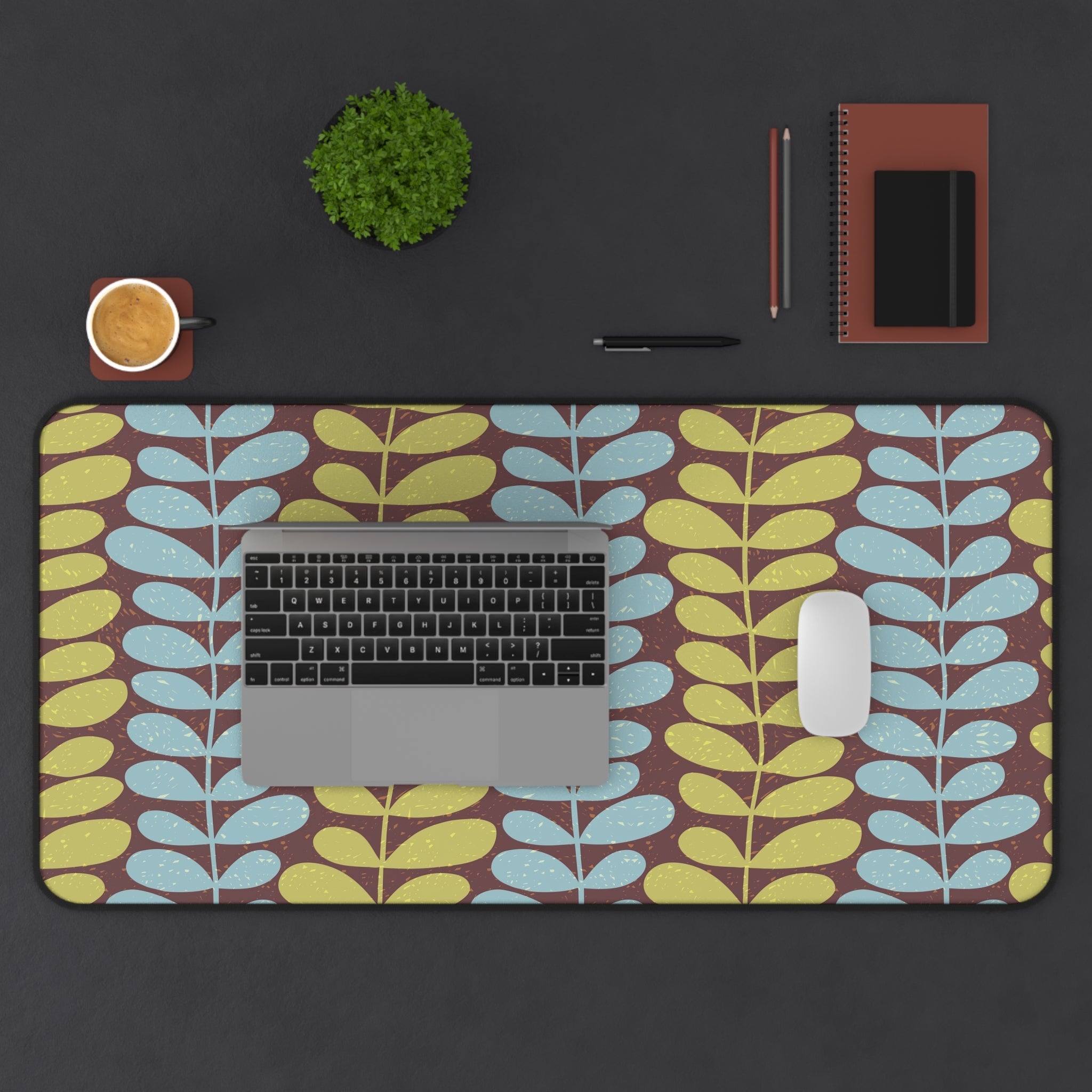 Kate McEnroe New York Scandinavian Danish Modern Floral Desk Mat, Mid Century Modern Office DecorDesk Mats14036785989741860150