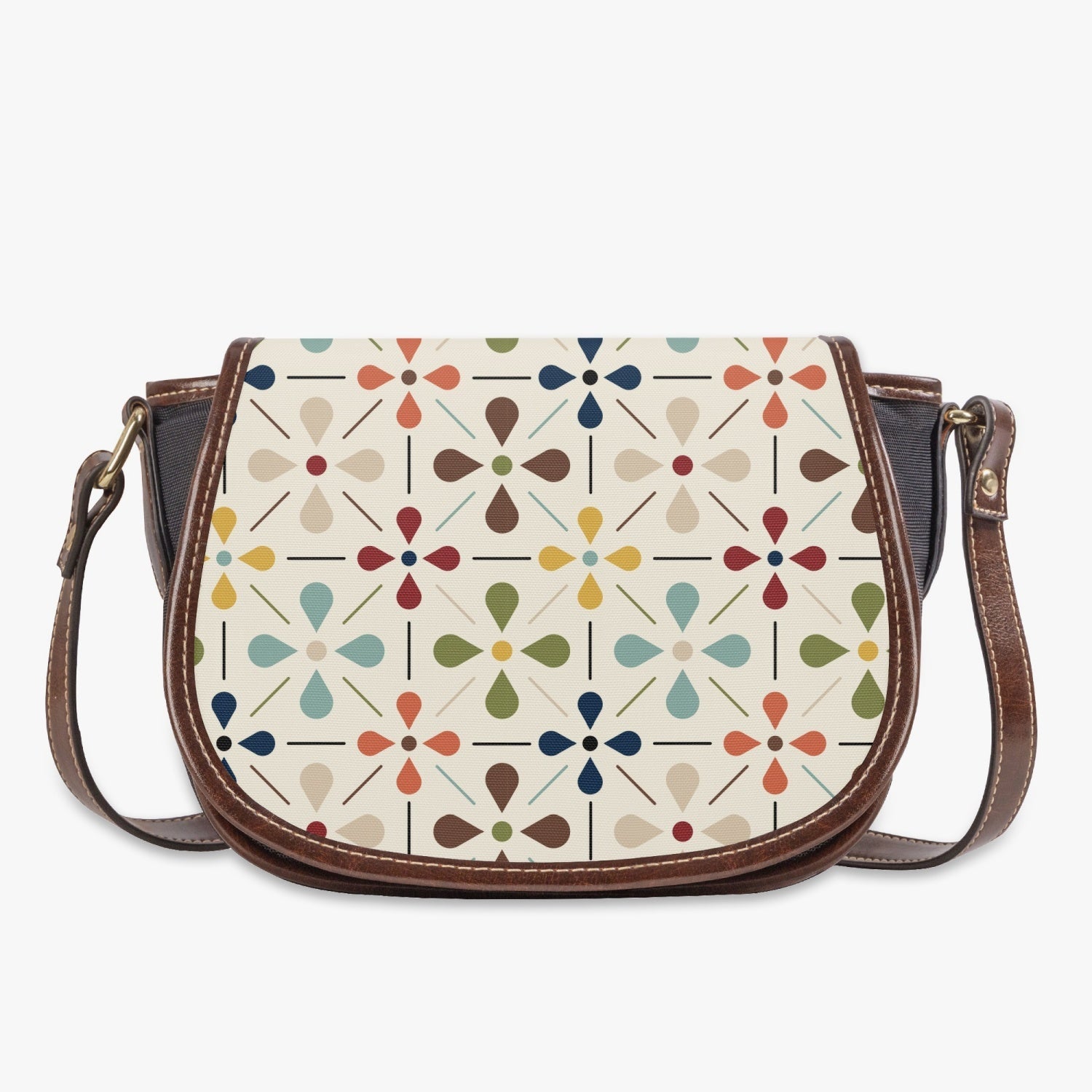 Kate McEnroe New York Scandinavian Danish Modern Floral Saddle Bag, Mid Century Modern Crossbody HandbagHandbags1od2la91_001