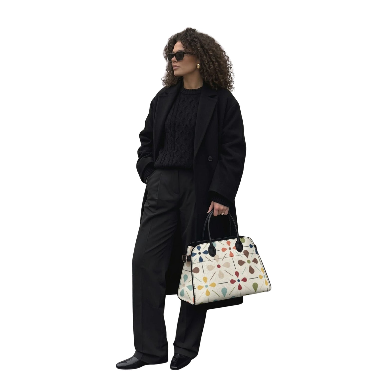 Kate McEnroe New York Scandinavian Danish Modern Floral Satchel Handbag, Retro MCM PurseHandbags3s6loekn_001