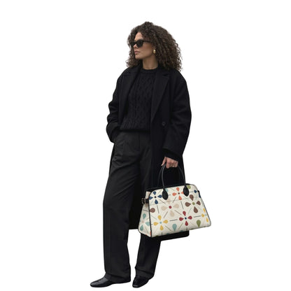 Kate McEnroe New York Scandinavian Danish Modern Floral Satchel Handbag, Retro MCM PurseHandbags3s6loekn_001