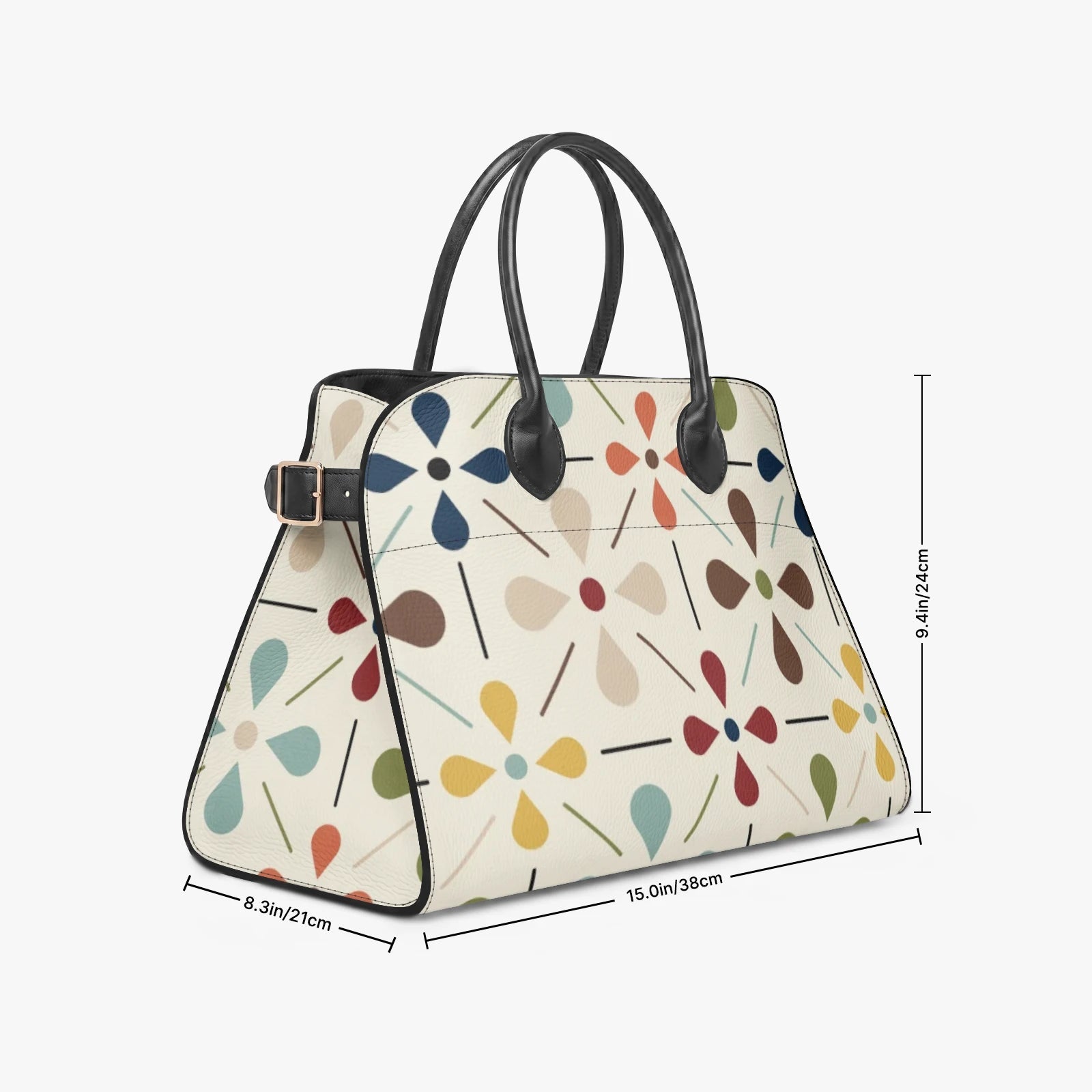 Kate McEnroe New York Scandinavian Danish Modern Floral Satchel Handbag, Retro MCM PurseHandbags3s6loekn_001