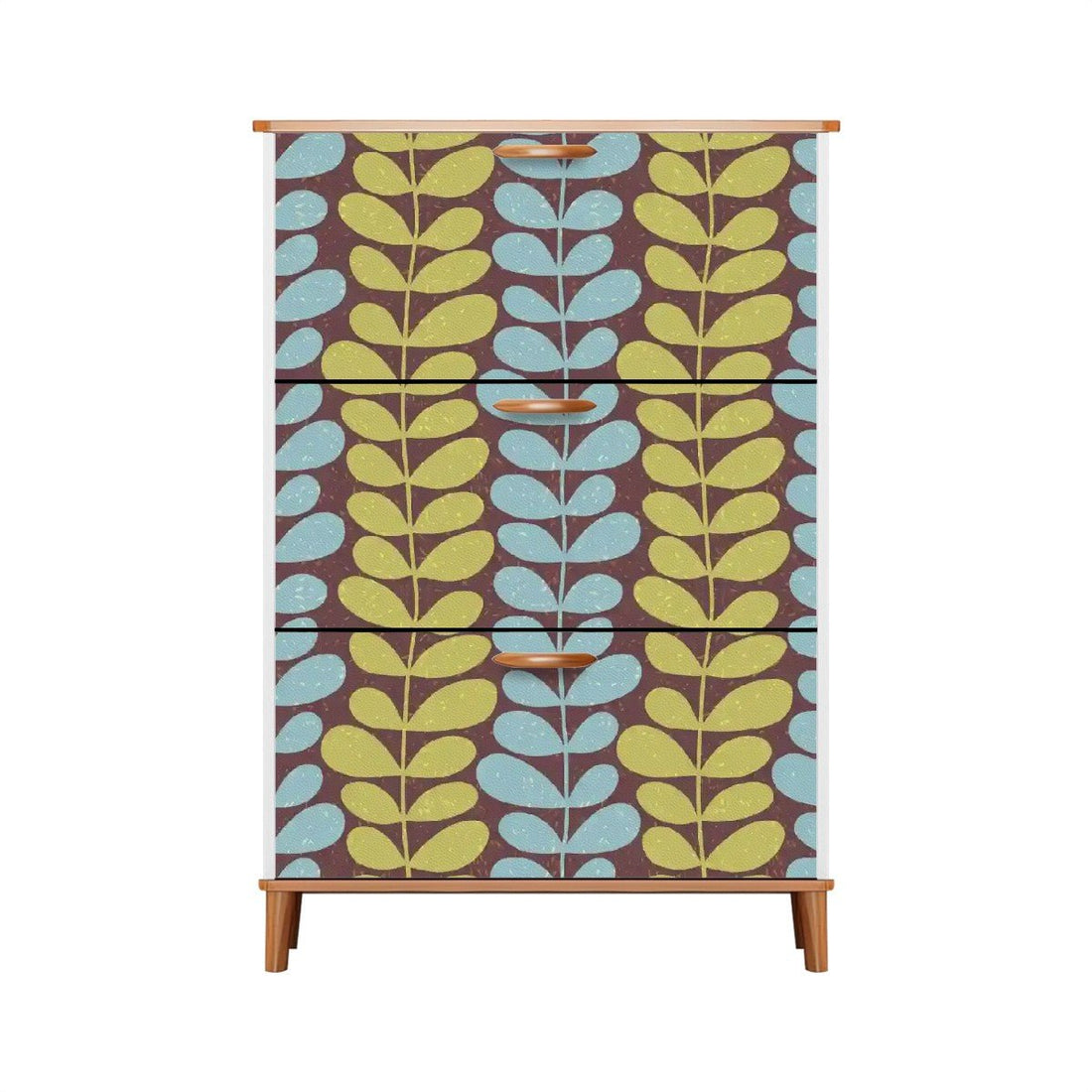 Kate McEnroe New York Scandinavian Danish Modern Floral Shoe Cabinet, Mid Century Storage Accent, Retro Mod FurnitureShoe StorageFcu4BCwdtx