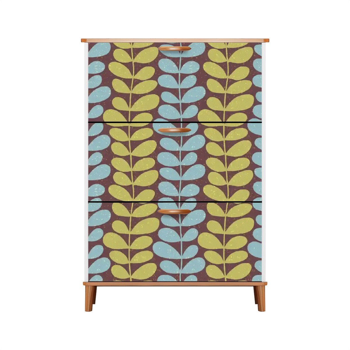 Kate McEnroe New York Scandinavian Danish Modern Floral Shoe Cabinet, Mid Century Storage Accent, Retro Mod FurnitureShoe StorageFcu4BCwdtx