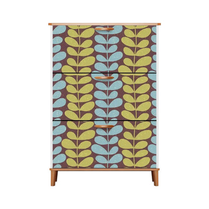 Kate McEnroe New York Scandinavian Danish Modern Floral Shoe Cabinet, Mid Century Storage Accent, Retro Mod FurnitureShoe StorageFcu4BCwdtx