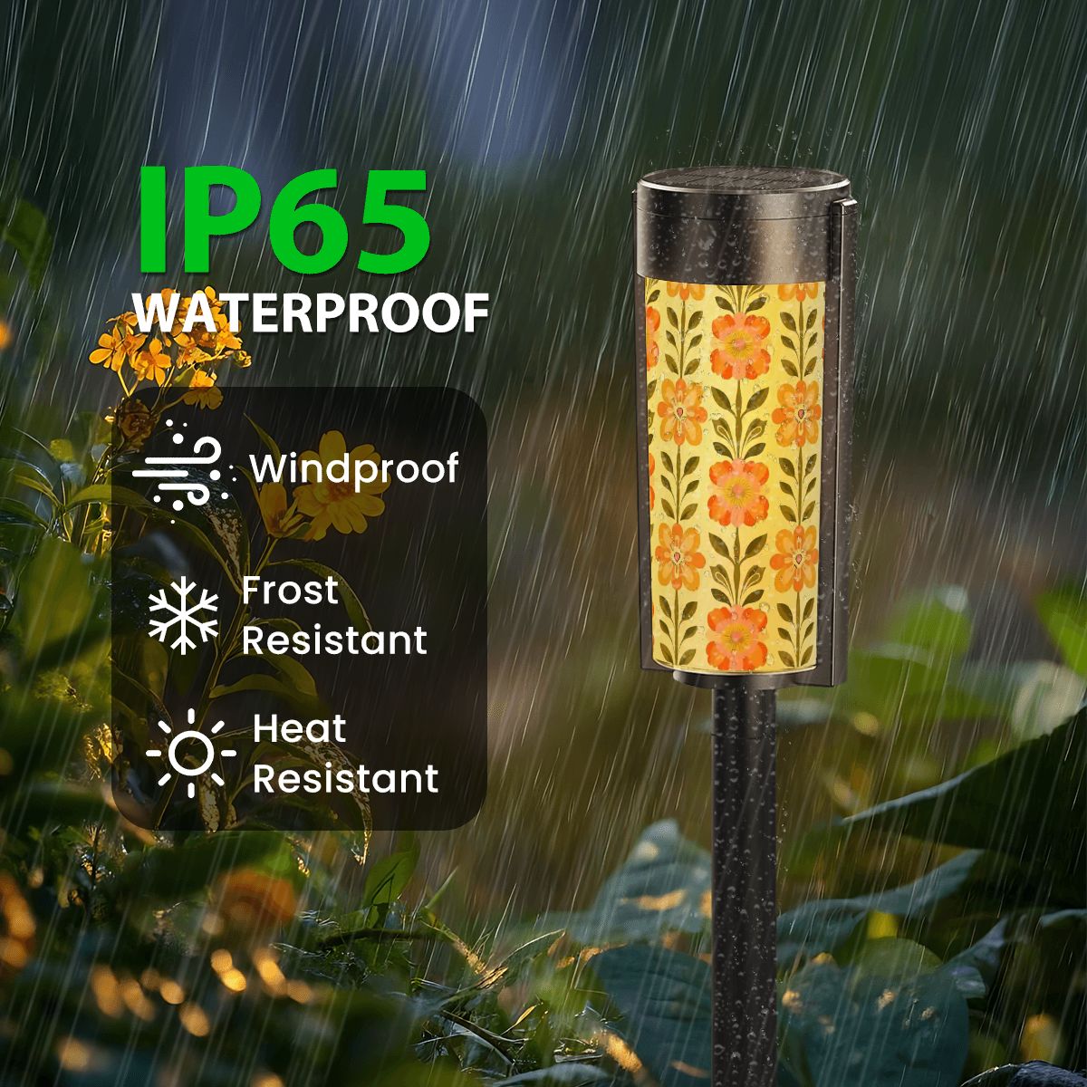 Kate McEnroe New York Scandinavian Danish Modern Floral Solar Lights Set of 4, Retro Garden DecorSolar Garden Stake Lightsbz0GbYSVVZ