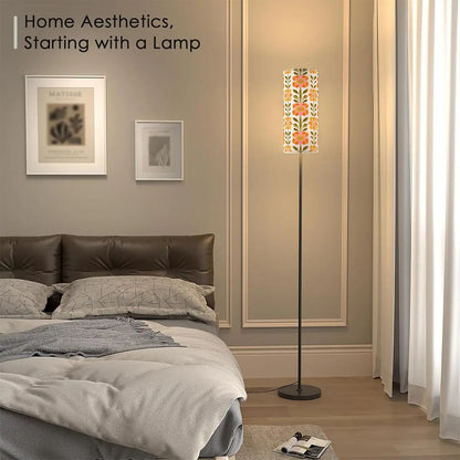 Kate McEnroe New York Scandinavian Danish Modern Floral Tall Floor Lamp, Mid Century Slim Retro LightTall Floor LampsNUButY8cij