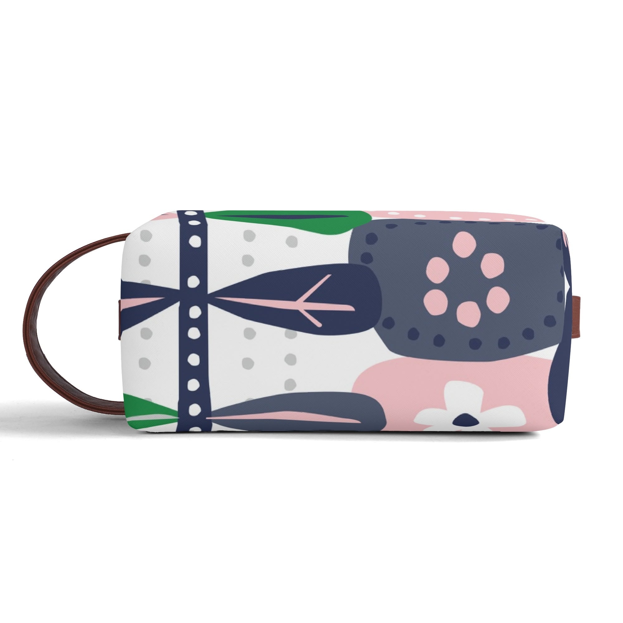 Kate McEnroe New York Scandinavian Danish Modern Floral Toiletry Bag, Mid Century Minimalist Travel Case, Retro MCM Cosmetic BagCosmetic &amp; Toiletry BagsNM6432LW - 1