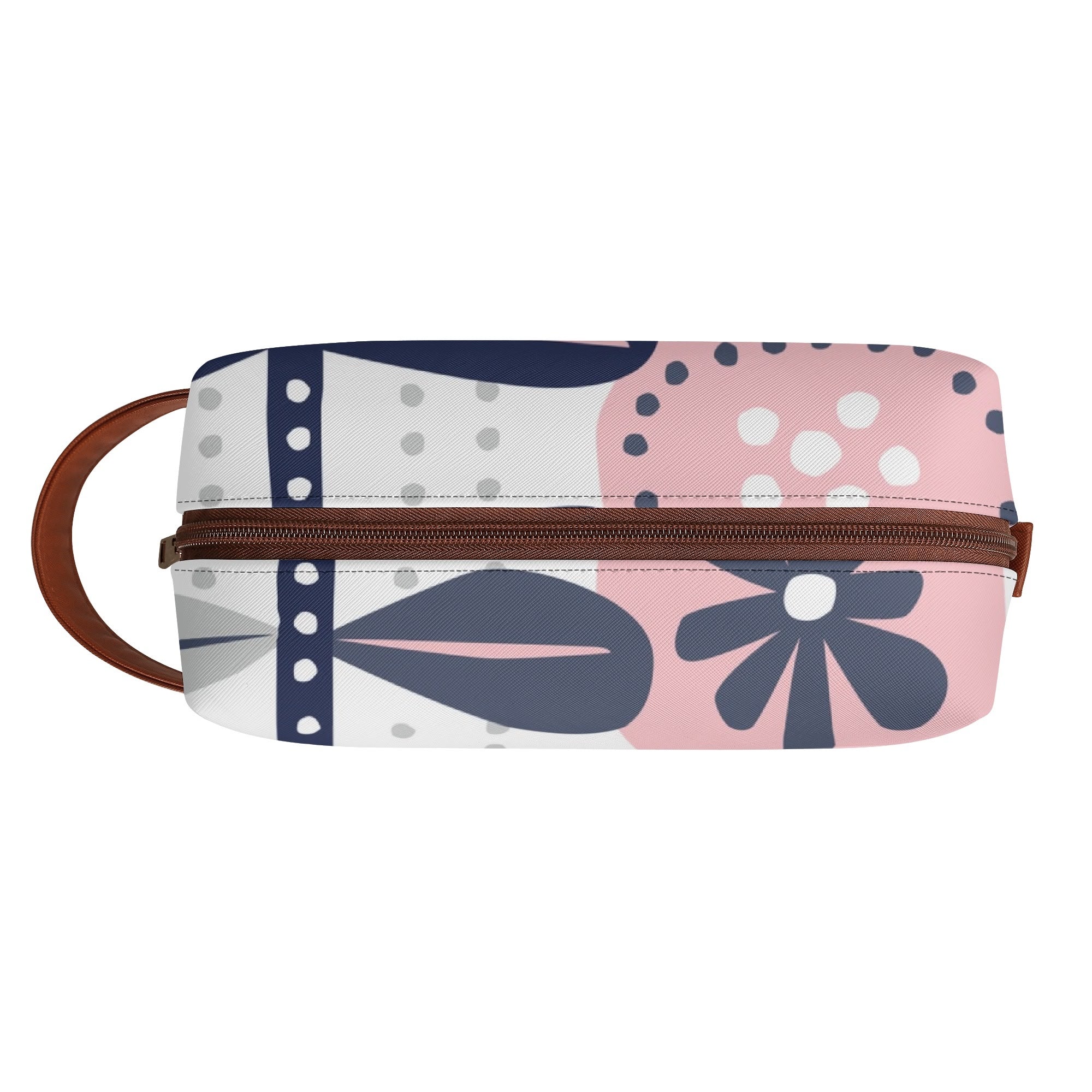Kate McEnroe New York Scandinavian Danish Modern Floral Toiletry Bag, Mid Century Minimalist Travel Case, Retro MCM Cosmetic BagCosmetic &amp; Toiletry BagsNM6432LW - 1