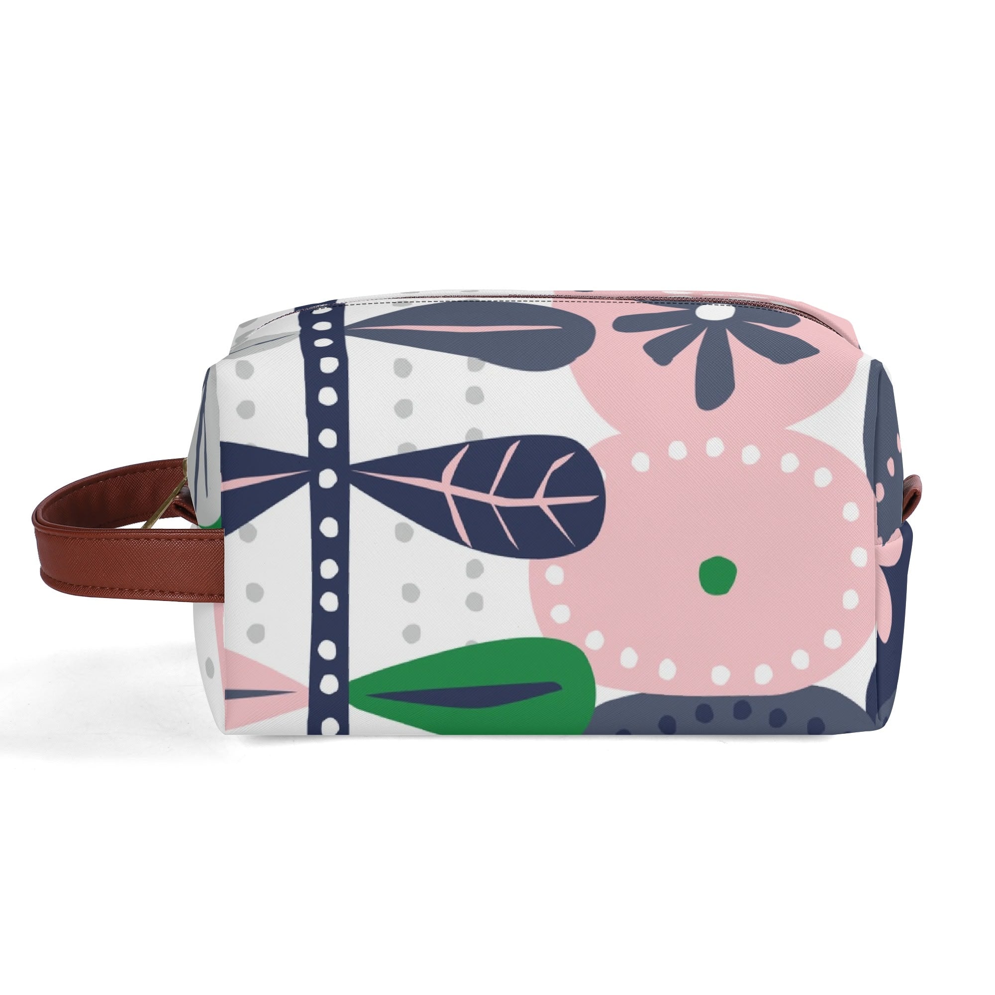 Kate McEnroe New York Scandinavian Danish Modern Floral Toiletry Bag, Mid Century Minimalist Travel Case, Retro MCM Cosmetic BagCosmetic &amp; Toiletry BagsNM6432LW - 1