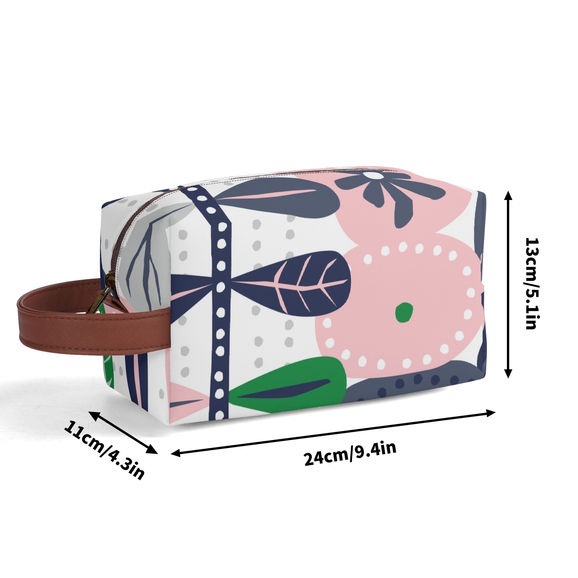 Kate McEnroe New York Scandinavian Danish Modern Floral Toiletry Bag, Mid Century Minimalist Travel Case, Retro MCM Cosmetic BagCosmetic &amp; Toiletry BagsNM6432LW - 1
