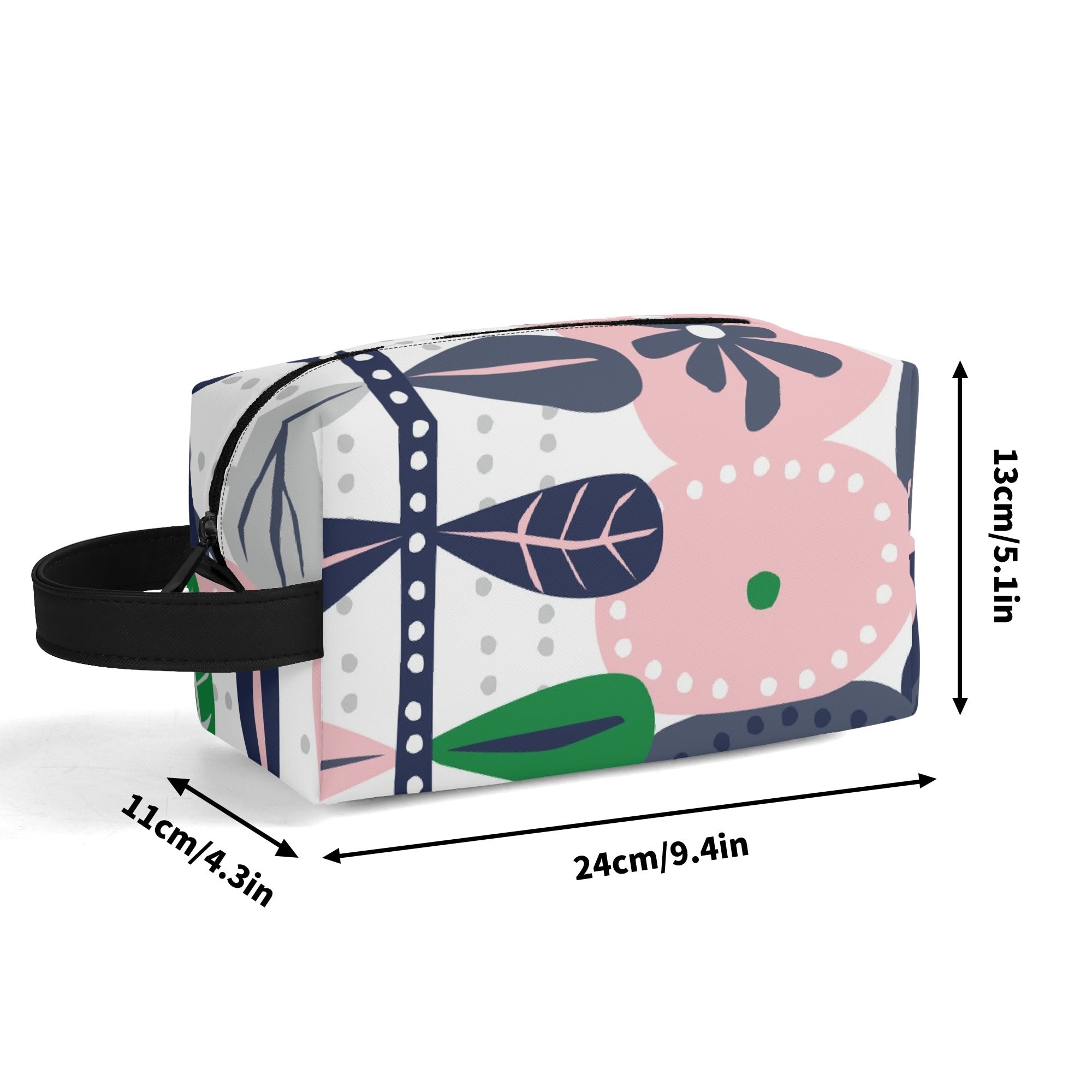 Kate McEnroe New York Scandinavian Danish Modern Floral Toiletry Bag, Mid Century Minimalist Travel Case, Retro MCM Cosmetic BagCosmetic &amp; Toiletry BagsNM6432LW - 2
