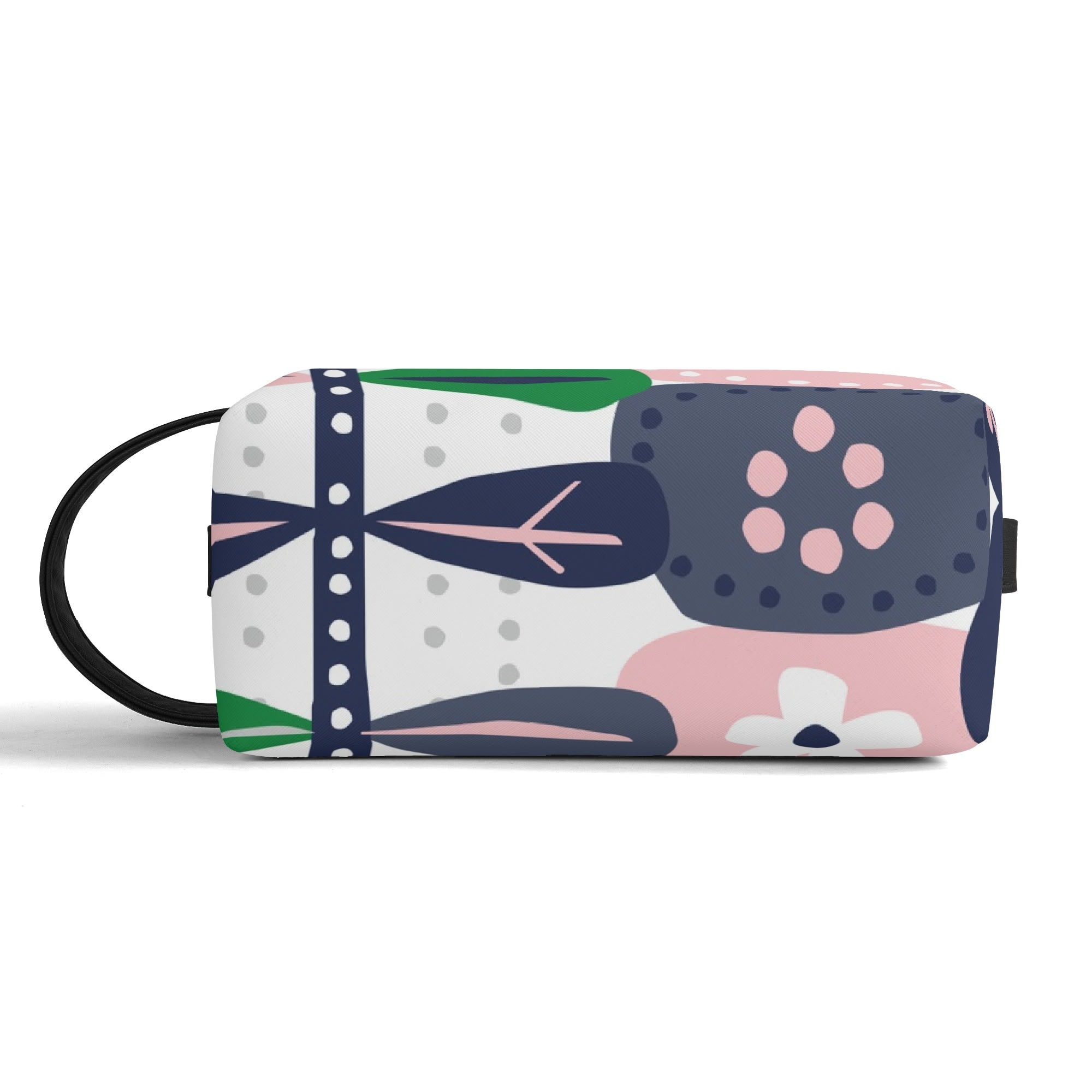 Kate McEnroe New York Scandinavian Danish Modern Floral Toiletry Bag, Mid Century Minimalist Travel Case, Retro MCM Cosmetic BagCosmetic &amp; Toiletry BagsNM6432LW - 2