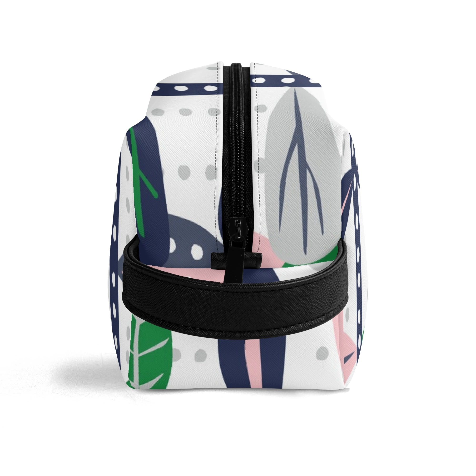 Kate McEnroe New York Scandinavian Danish Modern Floral Toiletry Bag, Mid Century Minimalist Travel Case, Retro MCM Cosmetic BagCosmetic &amp; Toiletry BagsNM6432LW - 2