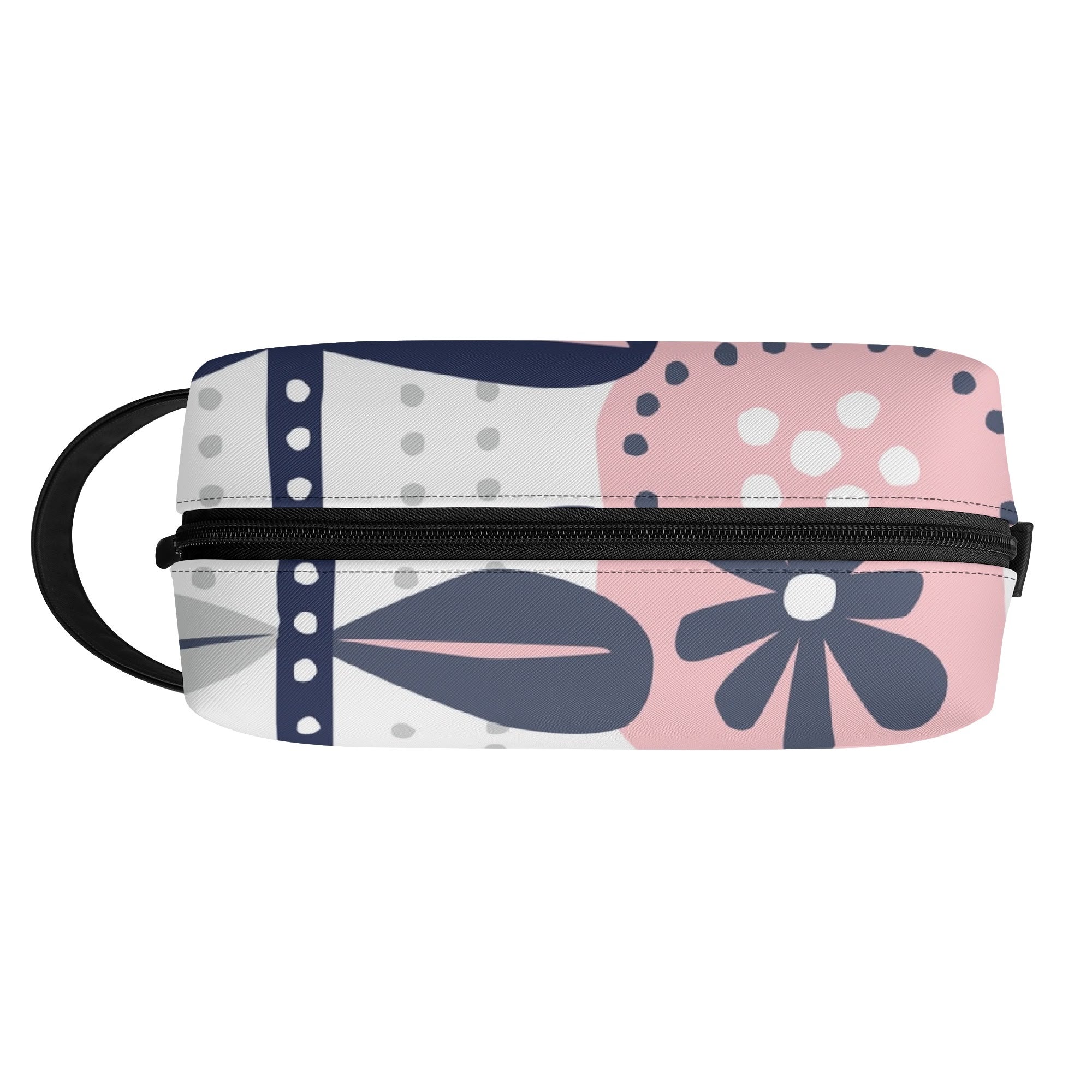 Kate McEnroe New York Scandinavian Danish Modern Floral Toiletry Bag, Mid Century Minimalist Travel Case, Retro MCM Cosmetic BagCosmetic &amp; Toiletry BagsNM6432LW - 2