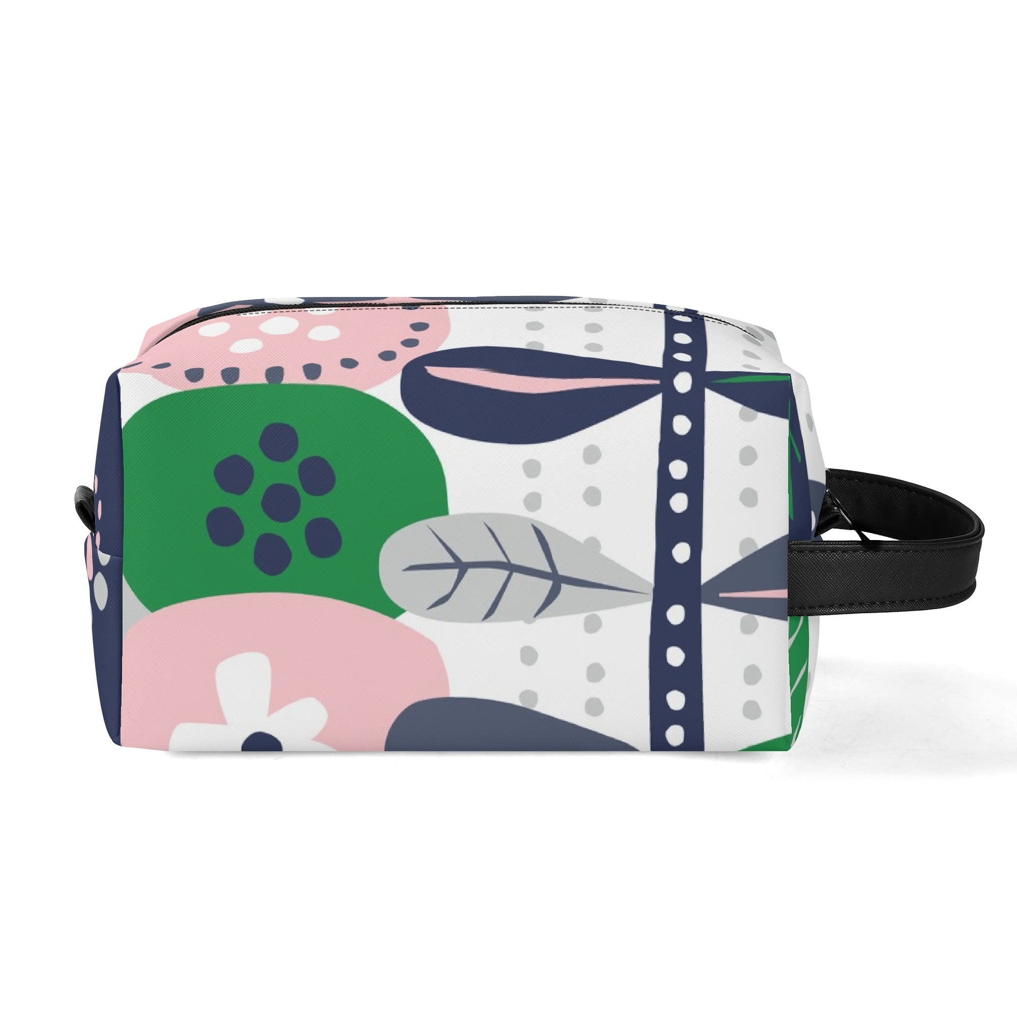 Kate McEnroe New York Scandinavian Danish Modern Floral Toiletry Bag, Mid Century Minimalist Travel Case, Retro MCM Cosmetic BagCosmetic &amp; Toiletry BagsNM6432LW - 2