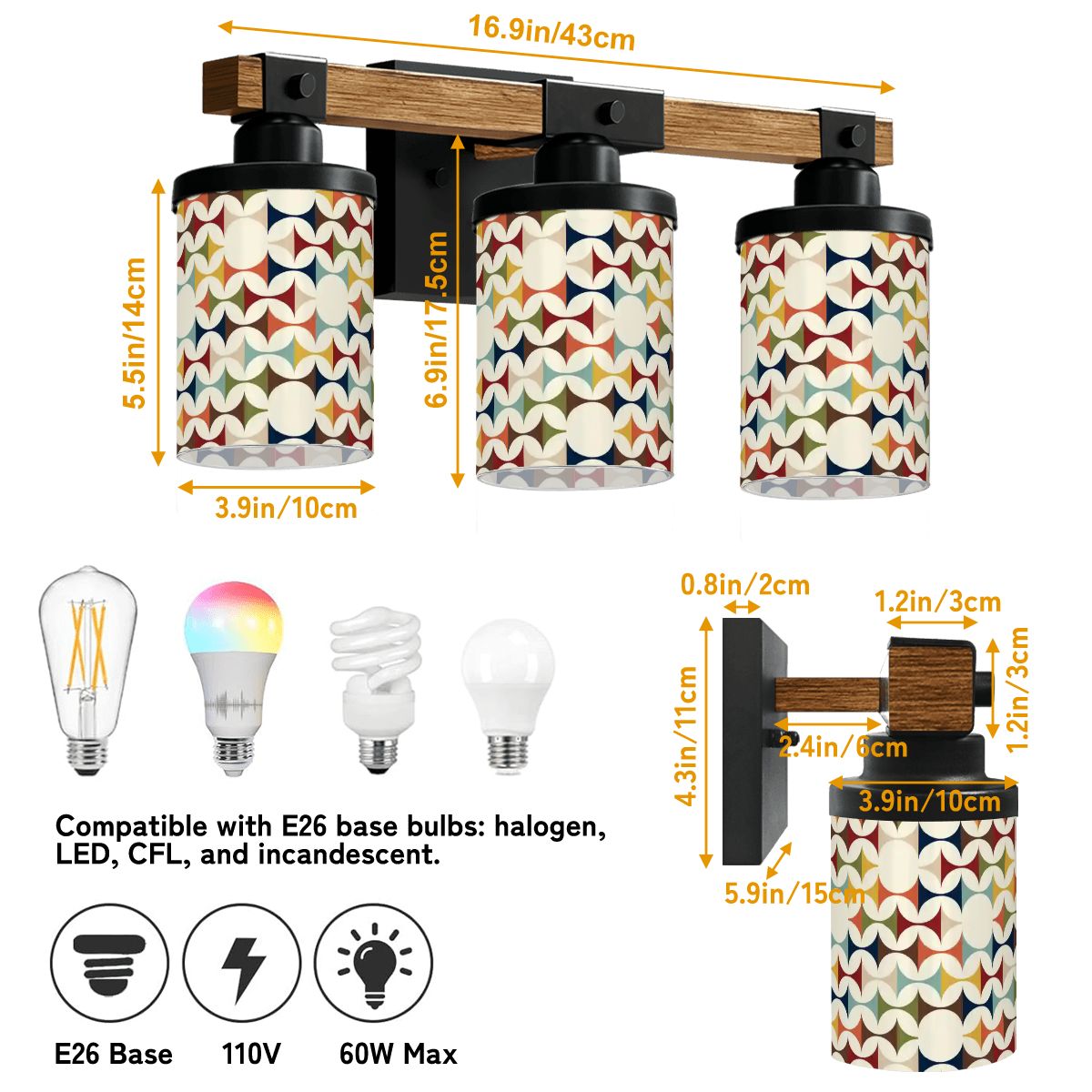 Kate McEnroe New York Scandinavian Danish Modern Geometric Glass Vanity Light, Mid Century Cylinder Wall FixtureVanity Light FixtureslroRegqCxD