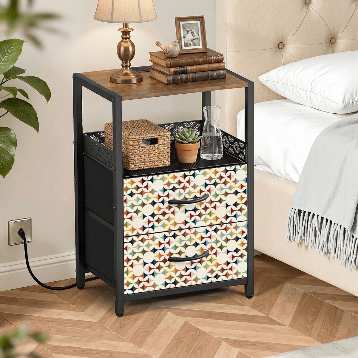 Kate McEnroe New York Scandinavian Danish Modern Geometric Nightstand with StorageNightStandsKEqKrW5ozD