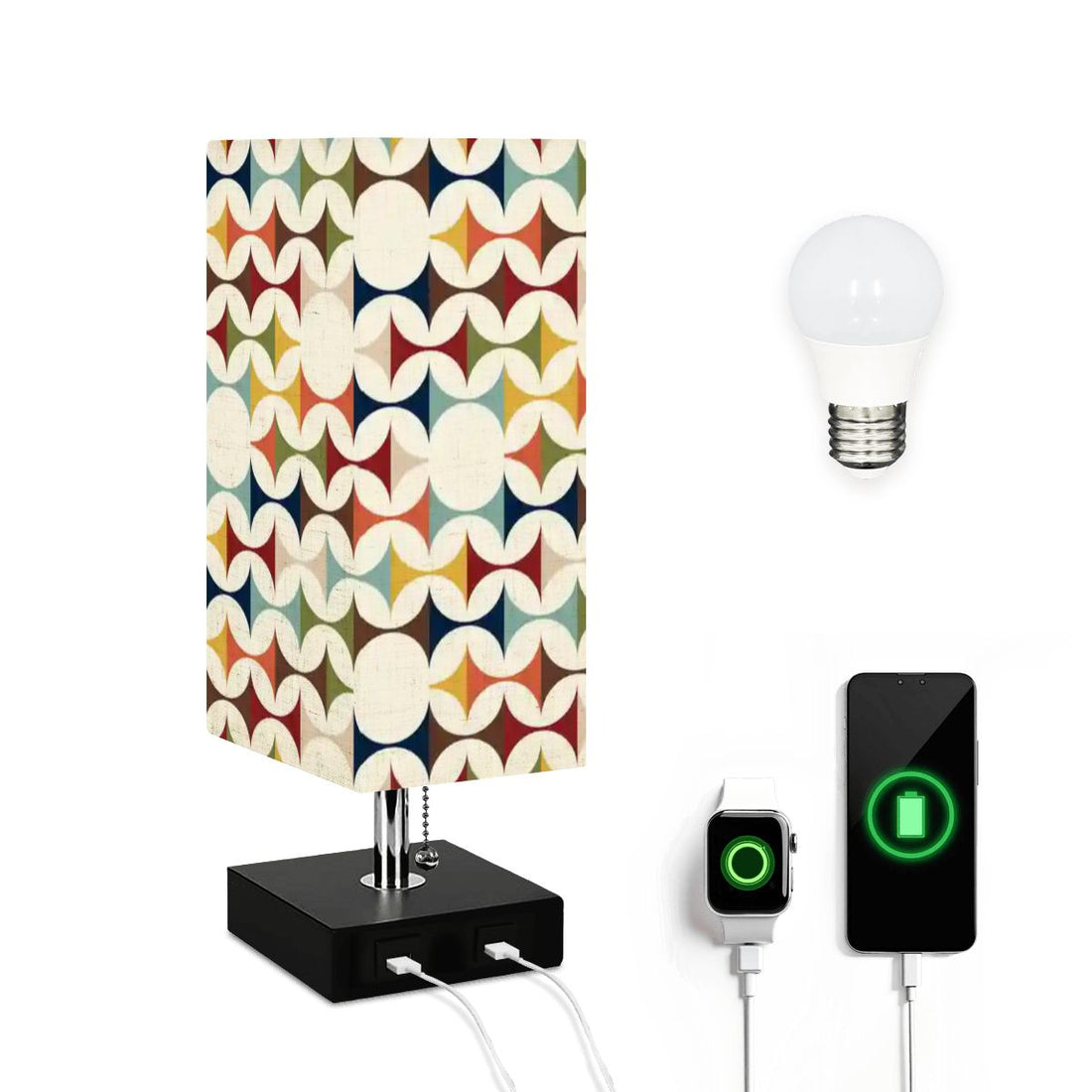 Kate McEnroe New York Scandinavian Danish Modern Geometric Retro MCM Table Lamp with USBTable Lampsl4NxUC9fjN