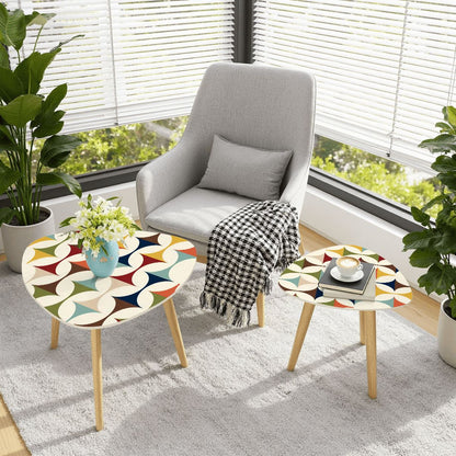 Kate McEnroe New York Scandinavian Danish Modern Nesting Tables, Geometric MCM SetNesting Tables2bVXhyleHD