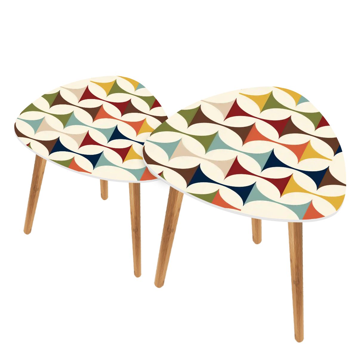 Kate McEnroe New York Scandinavian Danish Modern Nesting Tables, Geometric MCM SetNesting Tables2bVXhyleHD