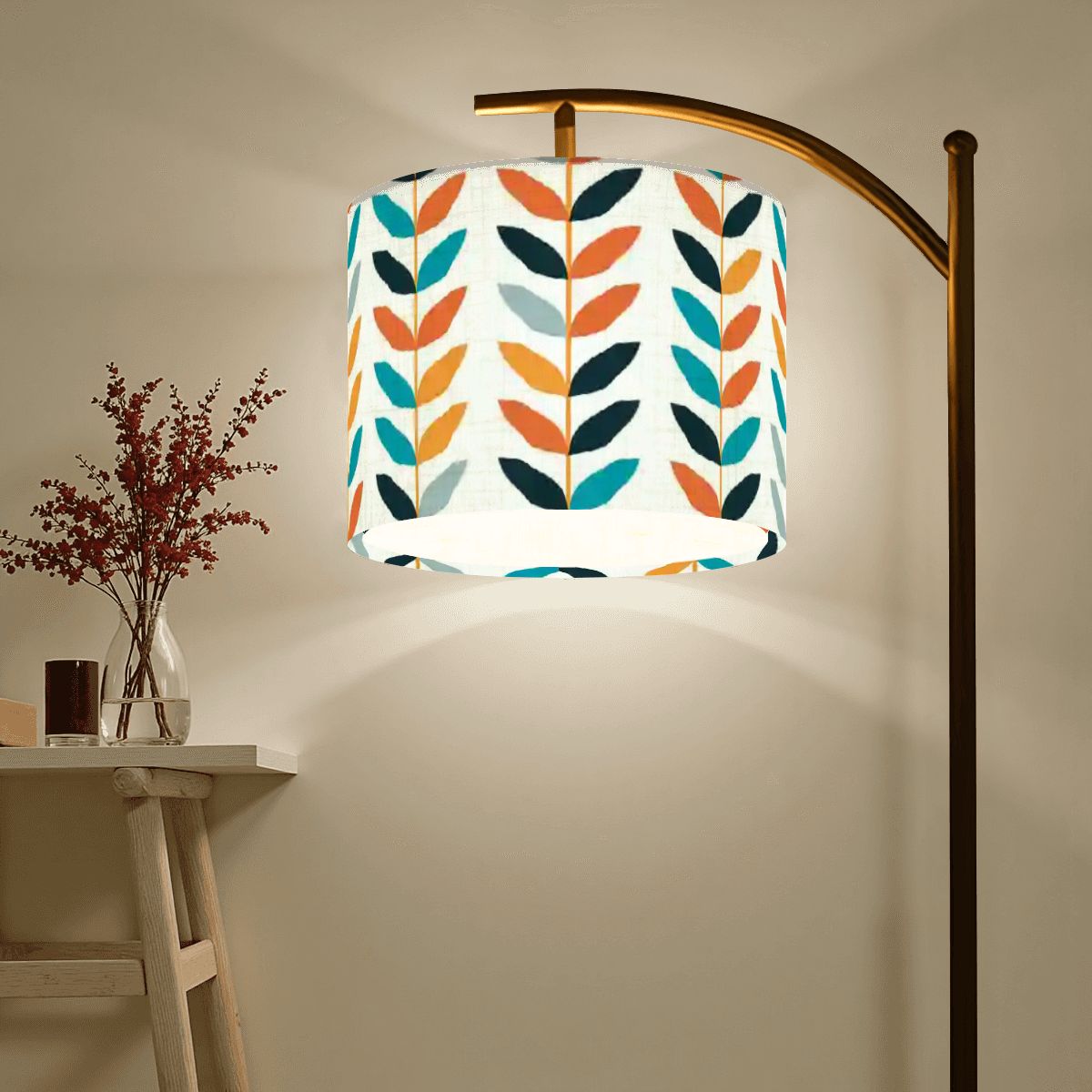 Kate McEnroe New York Scandinavian Danish Modern Retro Floral Mid Century Modern Arc Floor LampFloor LampsN4r75ZmbpX