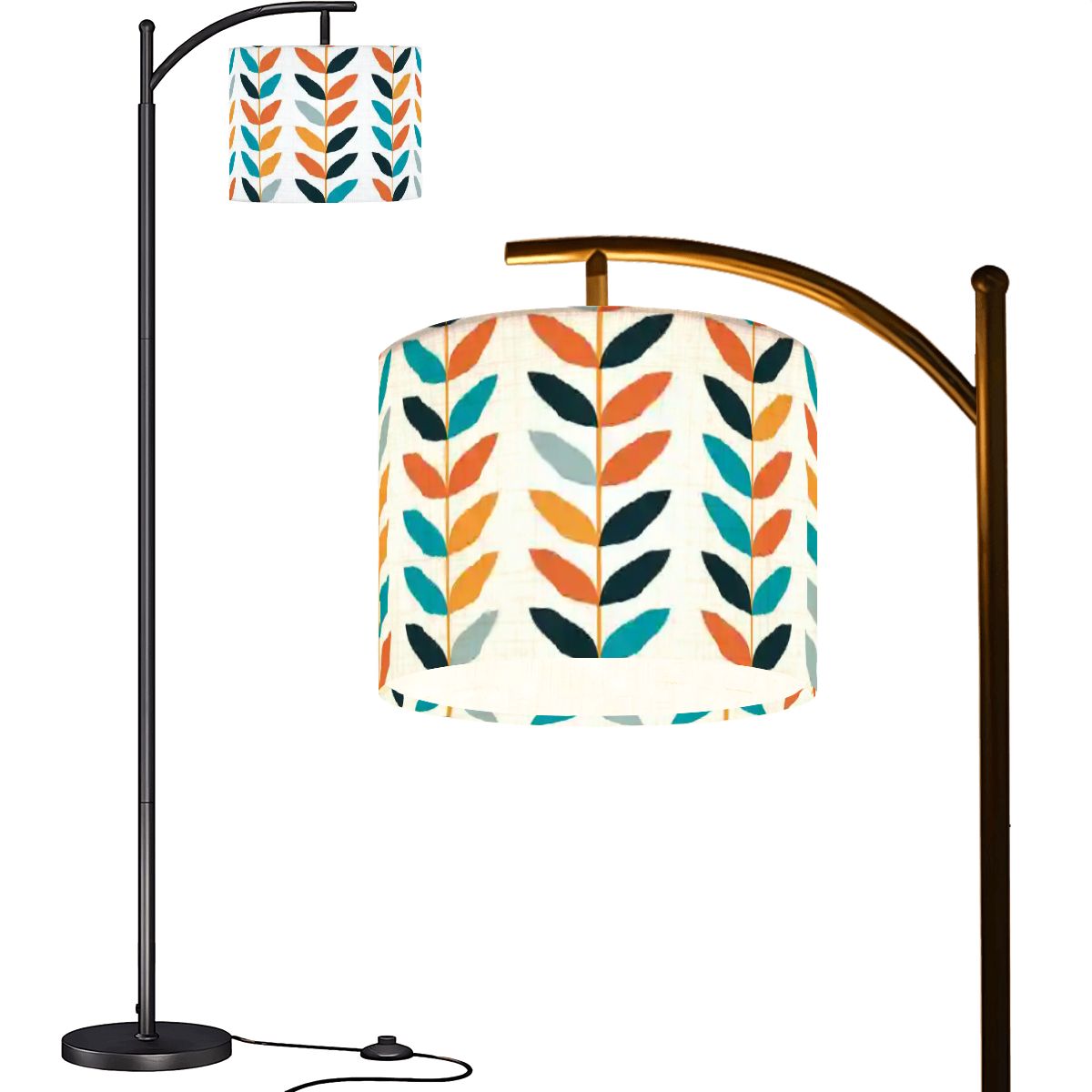 Kate McEnroe New York Scandinavian Danish Modern Retro Floral Mid Century Modern Arc Floor LampFloor LampsN4r75ZmbpX
