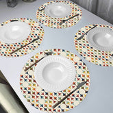 Kate McEnroe New York Scandinavian Danish Modern Round Placemats, Retro Geometric Table Mats Set of 4PlacematsNRQ4XQ1Y-1