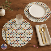 Kate McEnroe New York Scandinavian Danish Modern Round Placemats, Retro Geometric Table Mats Set of 4PlacematsNRQ4XQ1Y-1