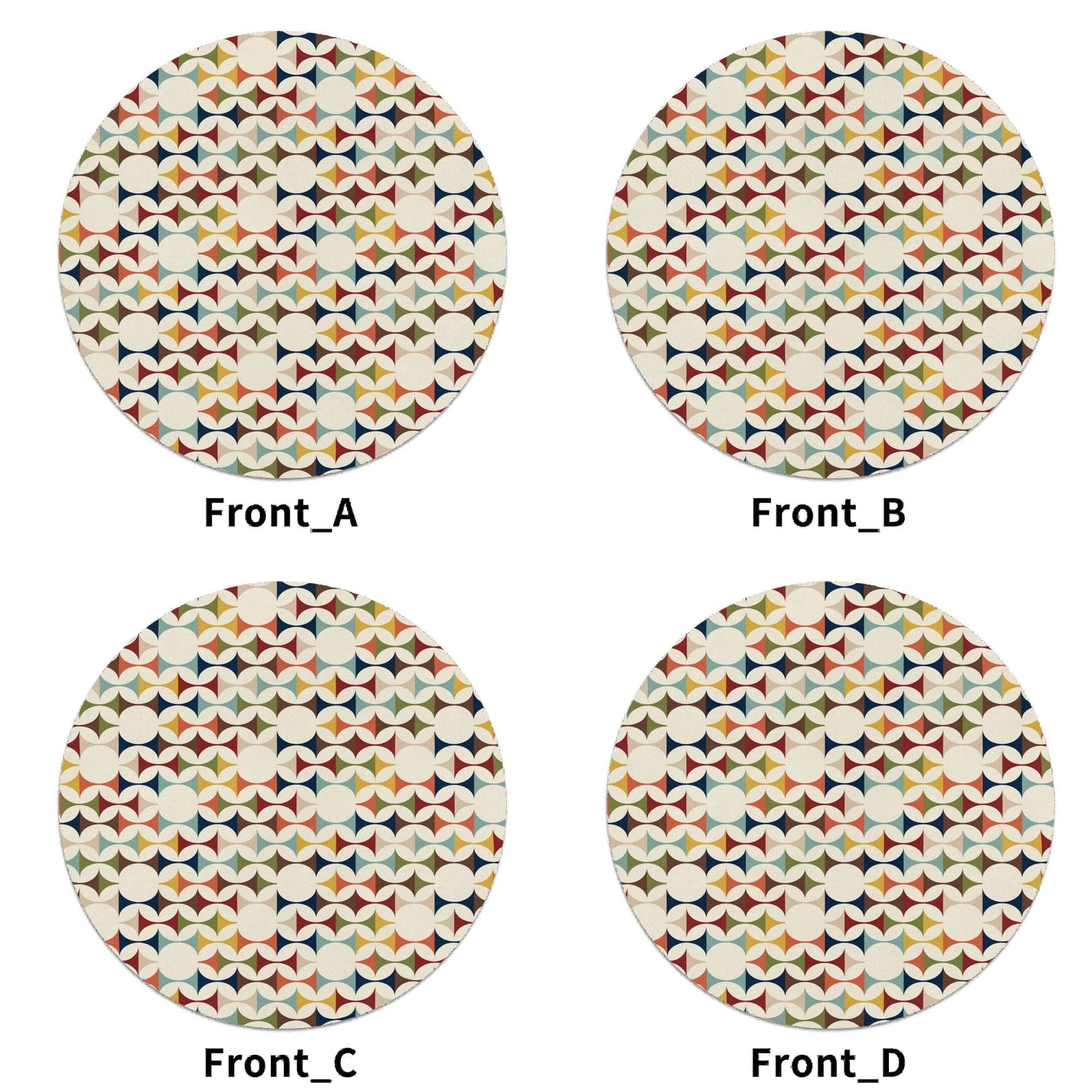 Kate McEnroe New York Scandinavian Danish Modern Round Placemats, Retro Geometric Table Mats Set of 4PlacematsNRQ4XQ1Y-1