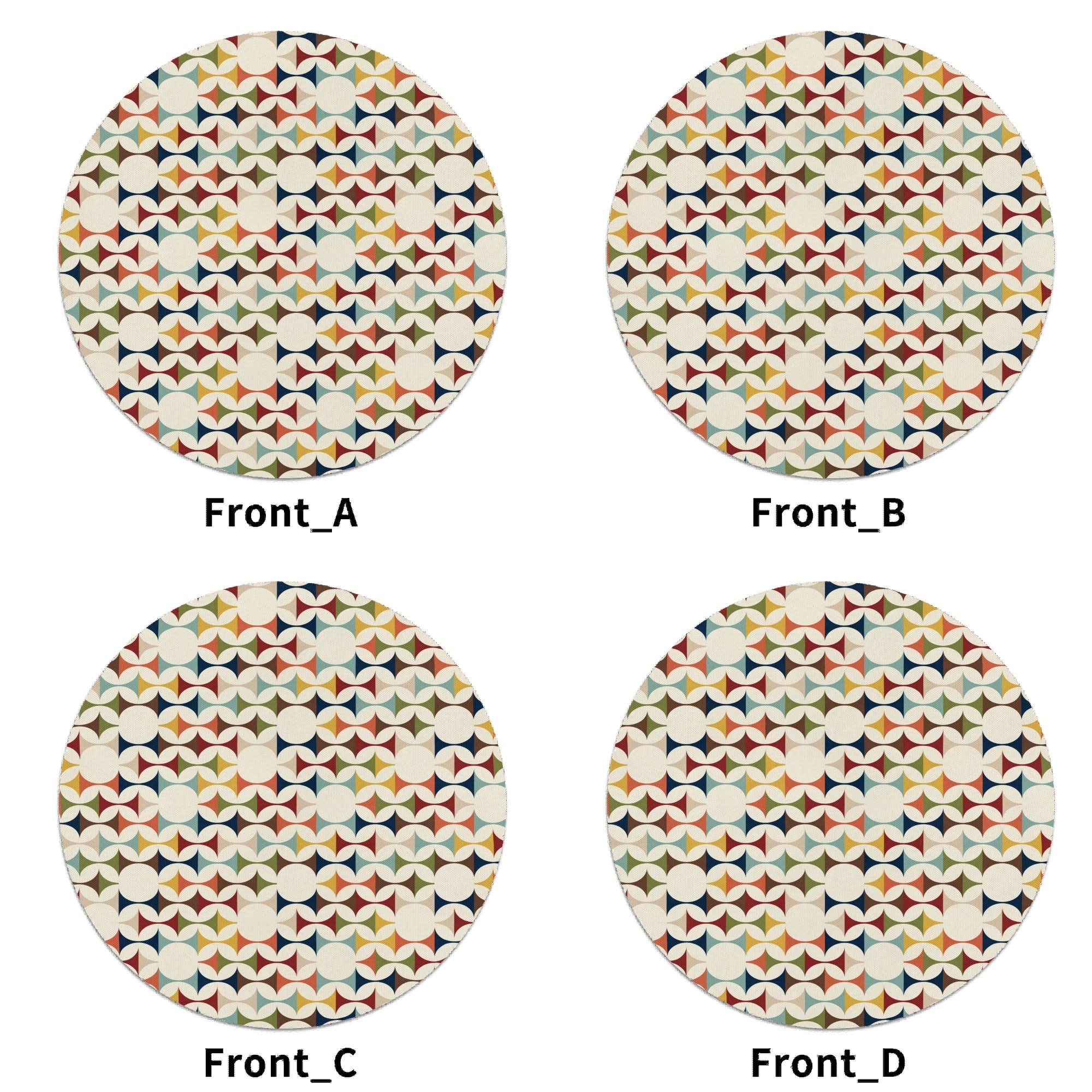Kate McEnroe New York Scandinavian Danish Modern Round Placemats, Retro Geometric Table Mats Set of 4PlacematsNRQ4XQ1Y-1