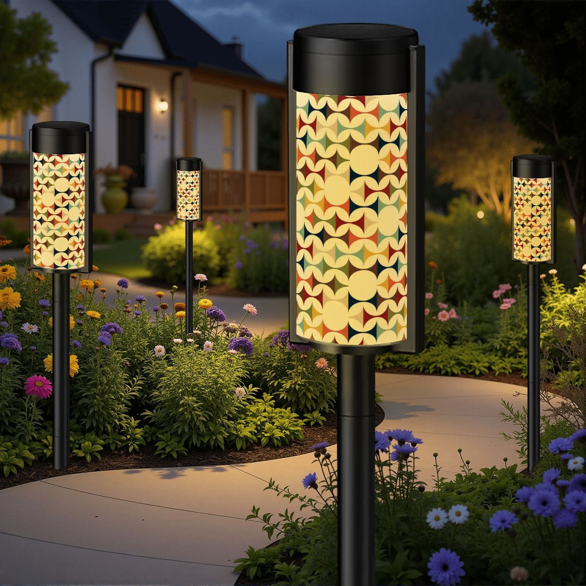 Kate McEnroe New York Scandinavian Danish Modern Solar Lights, Mid Century Outdoor Geometric Outdoor DecorSolar Garden Stake LightsPZESkYpnqI