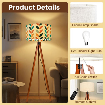 Kate McEnroe New York Scandinavian Danish Modern Tripod Floor Lamp Retro Leaf Pattern LightTripod Floor Lamps85KhC2mu3d