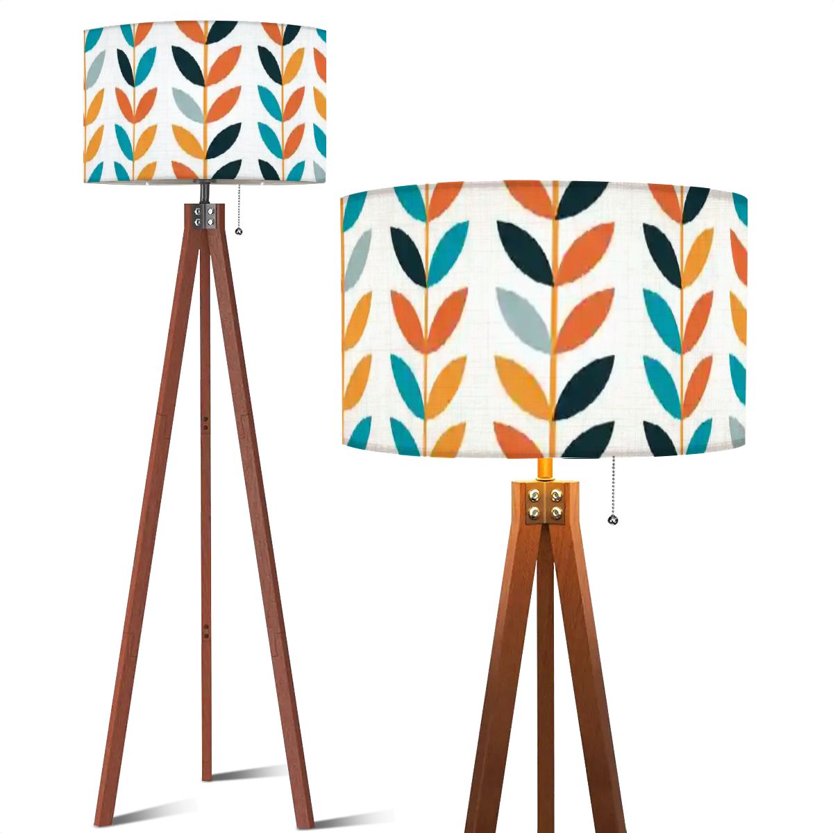 Kate McEnroe New York Scandinavian Danish Modern Tripod Floor Lamp Retro Leaf Pattern LightTripod Floor Lamps85KhC2mu3d