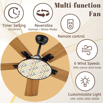 Kate McEnroe New York Scandinavian Floral Ceiling Fan, Mid Century Modern Light FixtureCeiling FansLLsohHWkCB