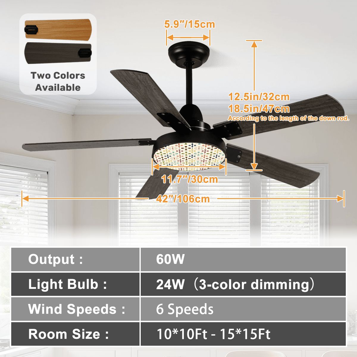 Kate McEnroe New York Scandinavian Floral Ceiling Fan, Mid Century Modern Light FixtureCeiling FansLLsohHWkCB