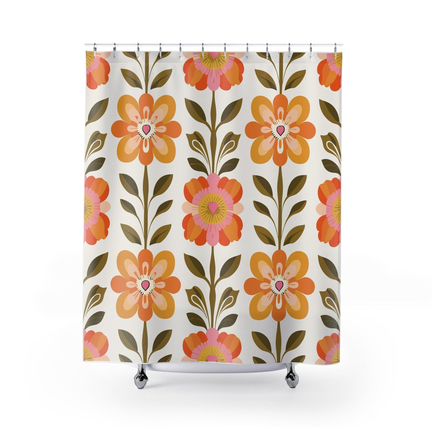 Kate McEnroe New York Scandinavian Floral Danish Modern Shower Curtain, Mid Century Modern Bathroom DecorShower Curtains19467862052776643502